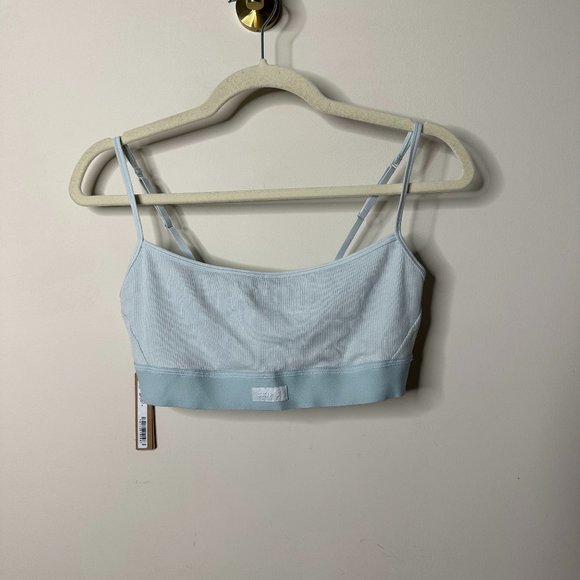 SKIMS Cotton Rib Scoop Bralette Frost Limited Edition Large NEW - Picture 3 of 7